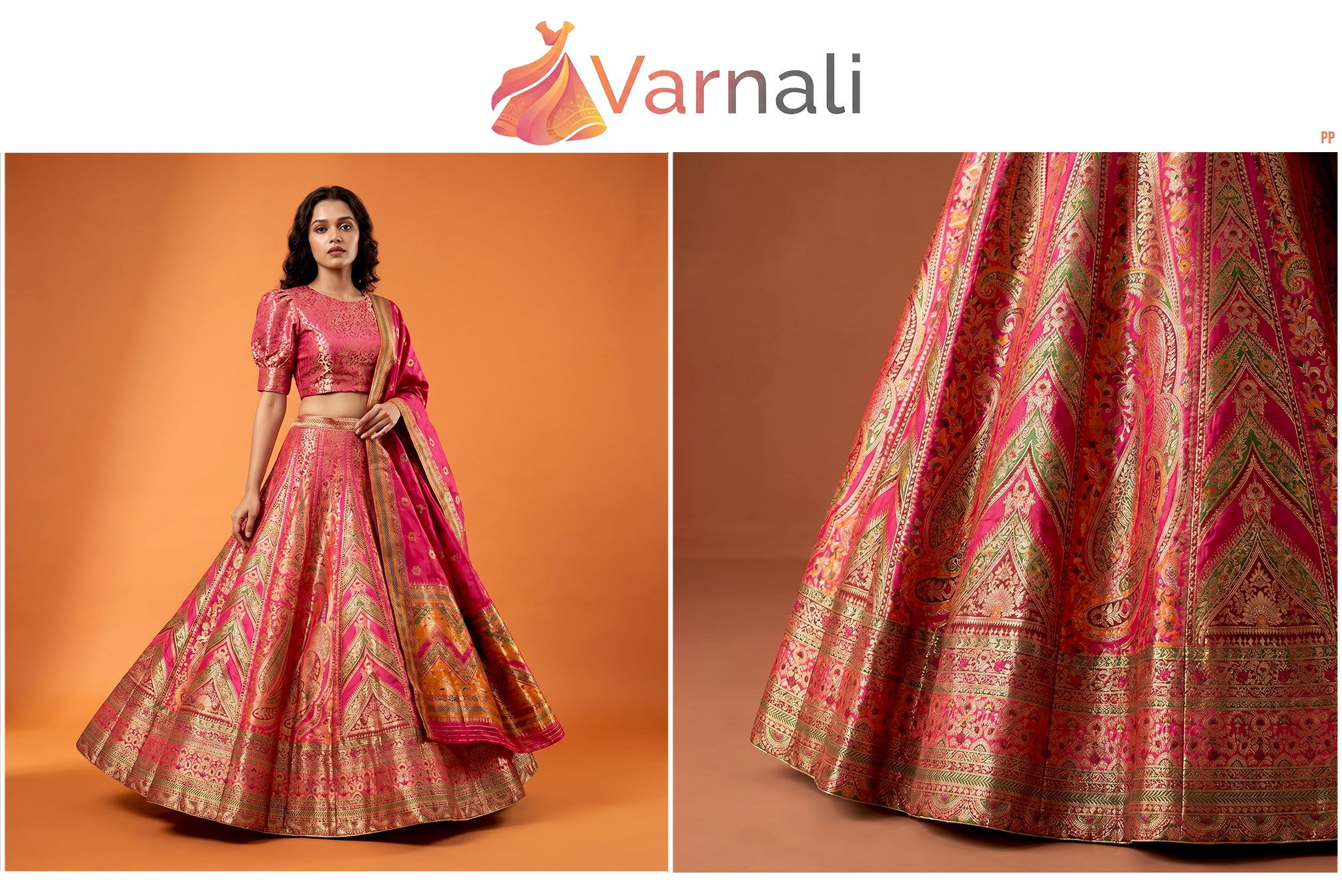 The Aarohi Edit: Green Heritage Lehenga Ensemble – Green – view 4