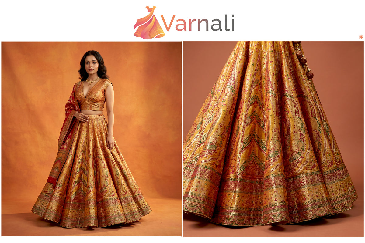 The Aarohi Edit: Green Heritage Lehenga Ensemble – Green – view 7