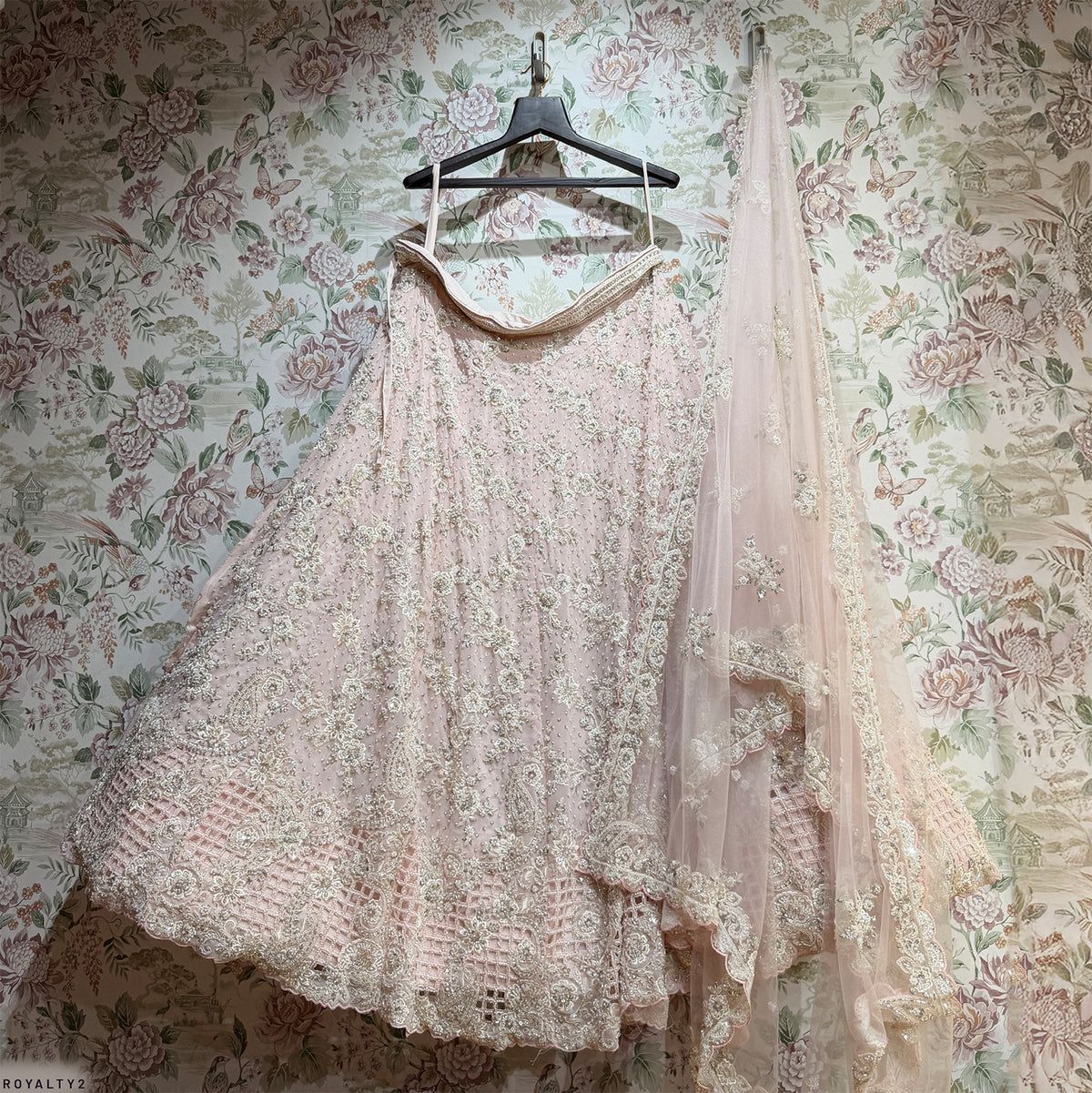 The Jaipur Palace Collection: Pink Heritage Lehenga Ensemble IV – Baby Pink – view 1