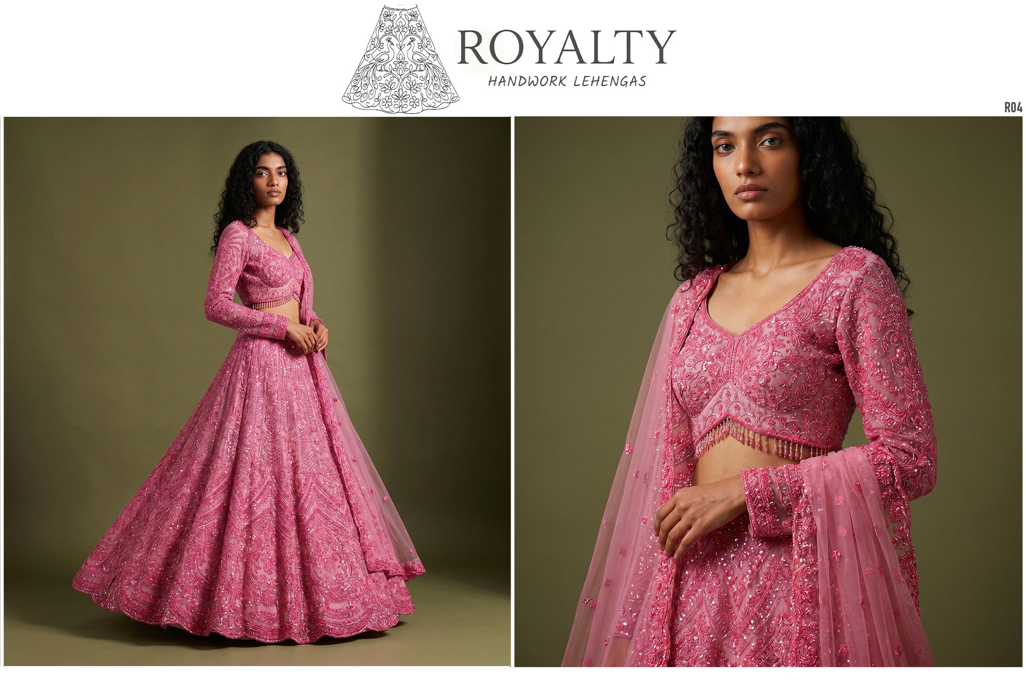 The Kashi Trousseau Edit: Green Heritage Lehenga Ensemble I – Green – view 2