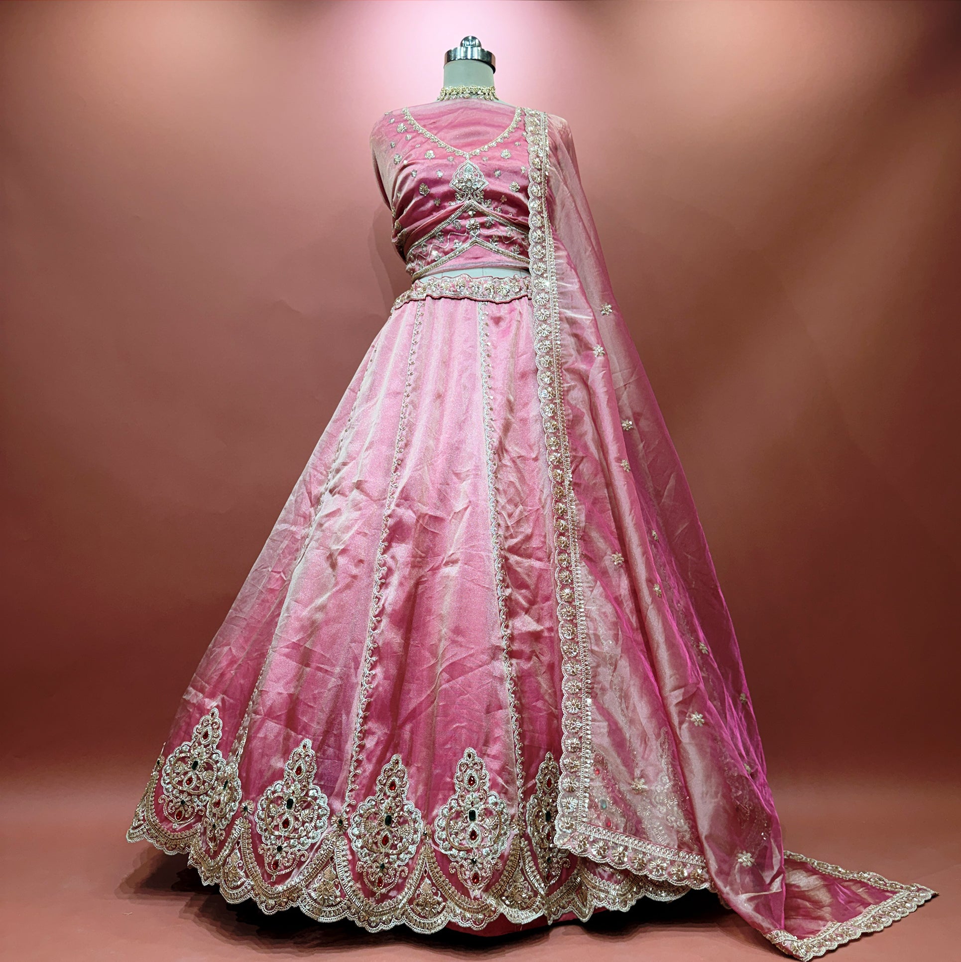 The Rajputana Darbar Edit: Blue Heritage Lehenga Ensemble IV – Blue – view 4