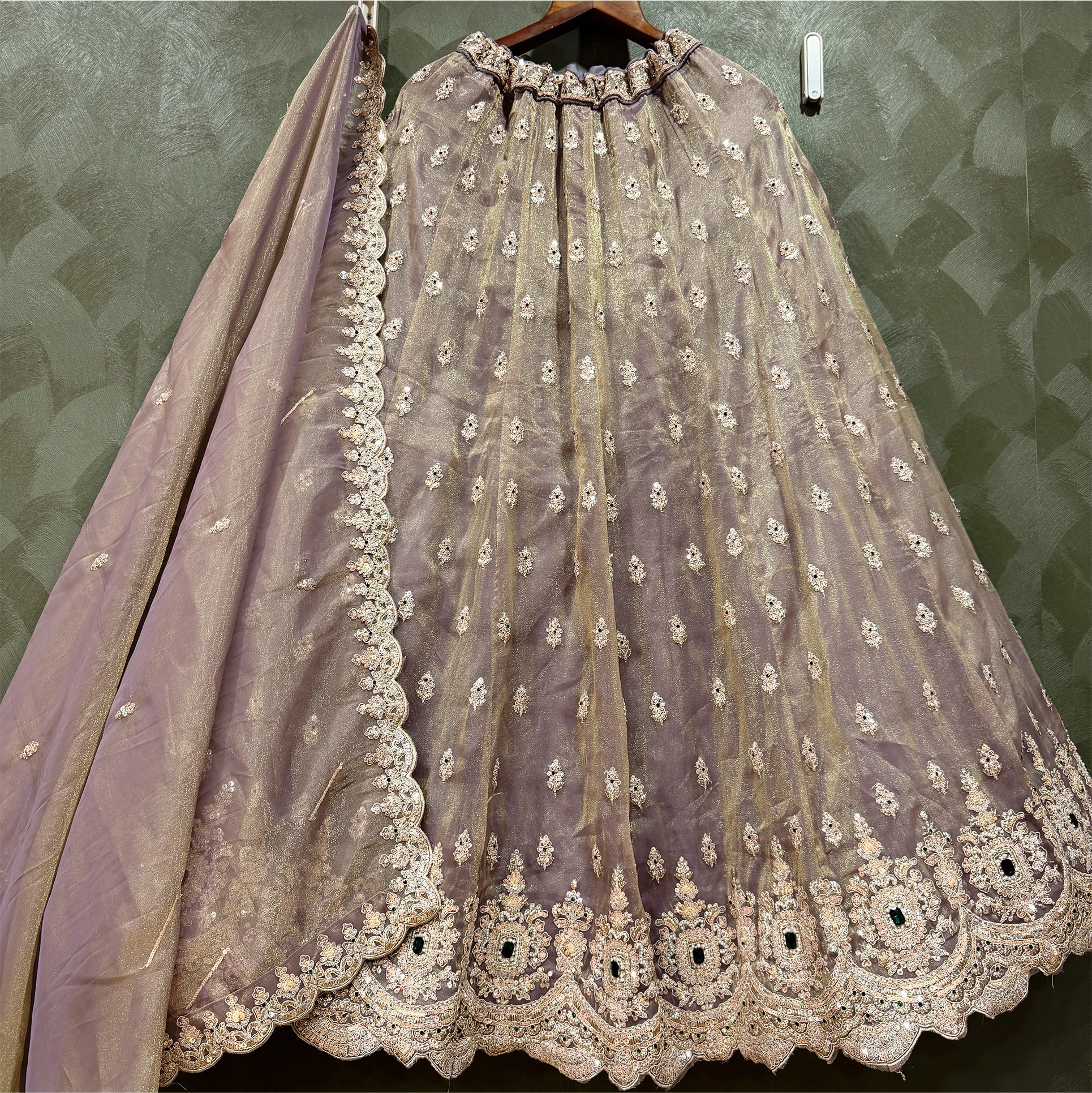 The Kashi Trousseau Collection: Lavender Heritage Lehenga Ensemble – Lavender – view 1