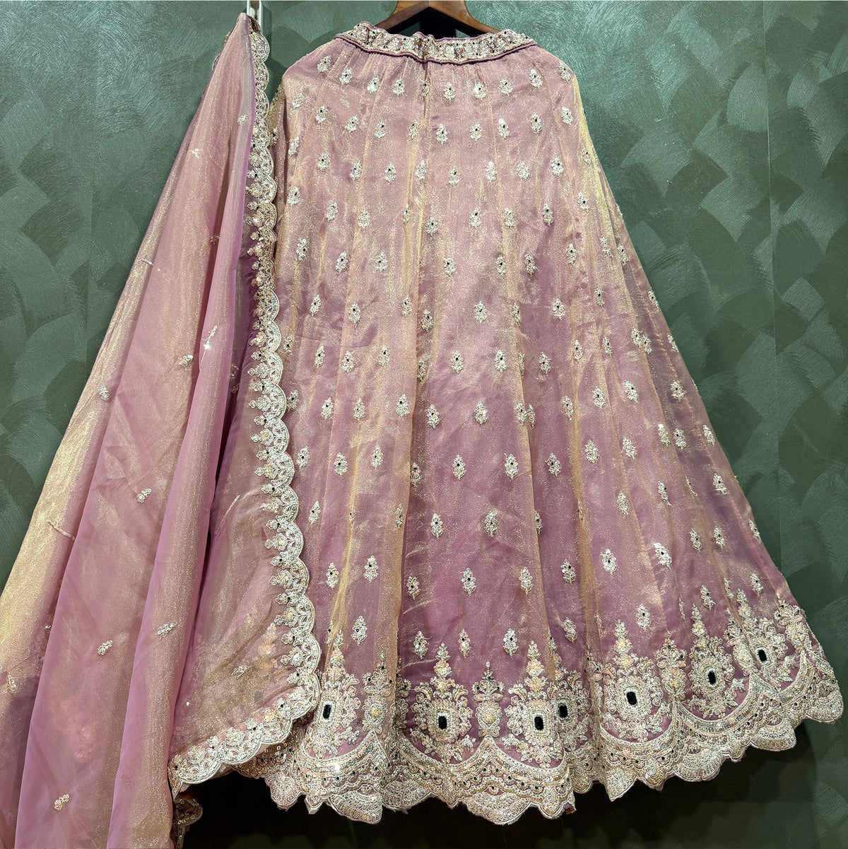 The Kashi Trousseau Collection: Lavender Heritage Lehenga Ensemble – Lavender – view 3