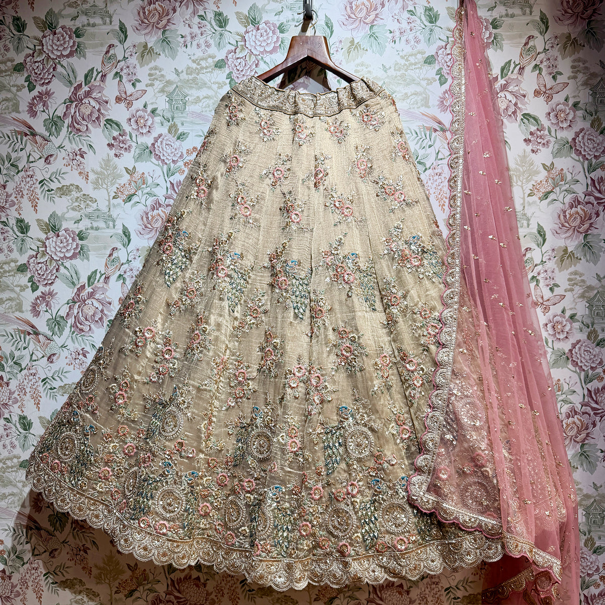 The Parampara Edit: Blue Heritage Lehenga Ensemble IV – Blue – view 3