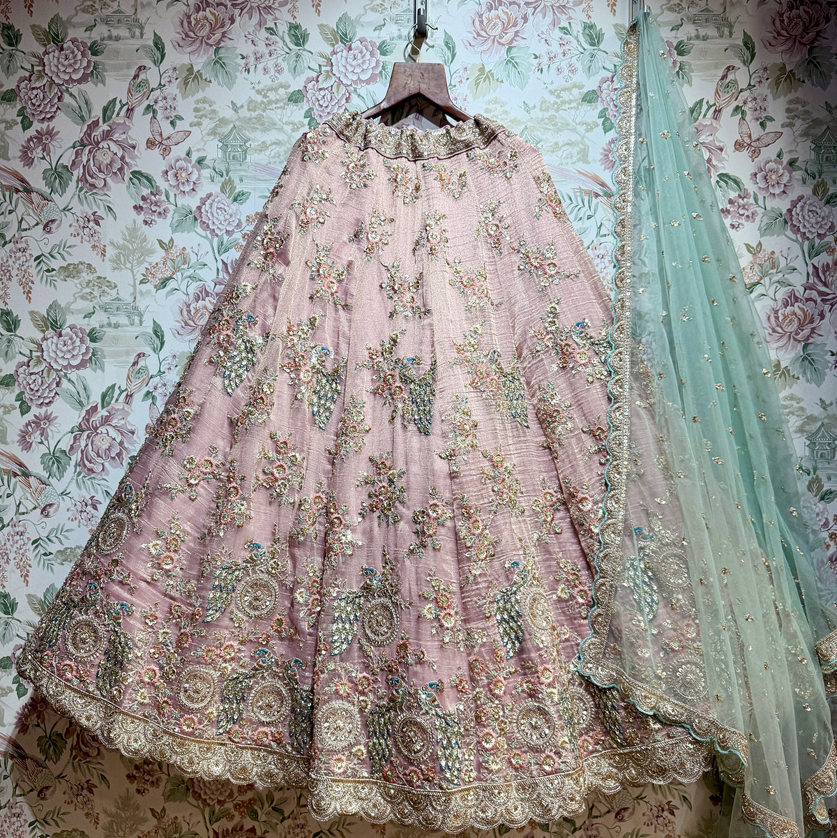 The Parampara Edit: Blue Heritage Lehenga Ensemble IV – Blue – view 5