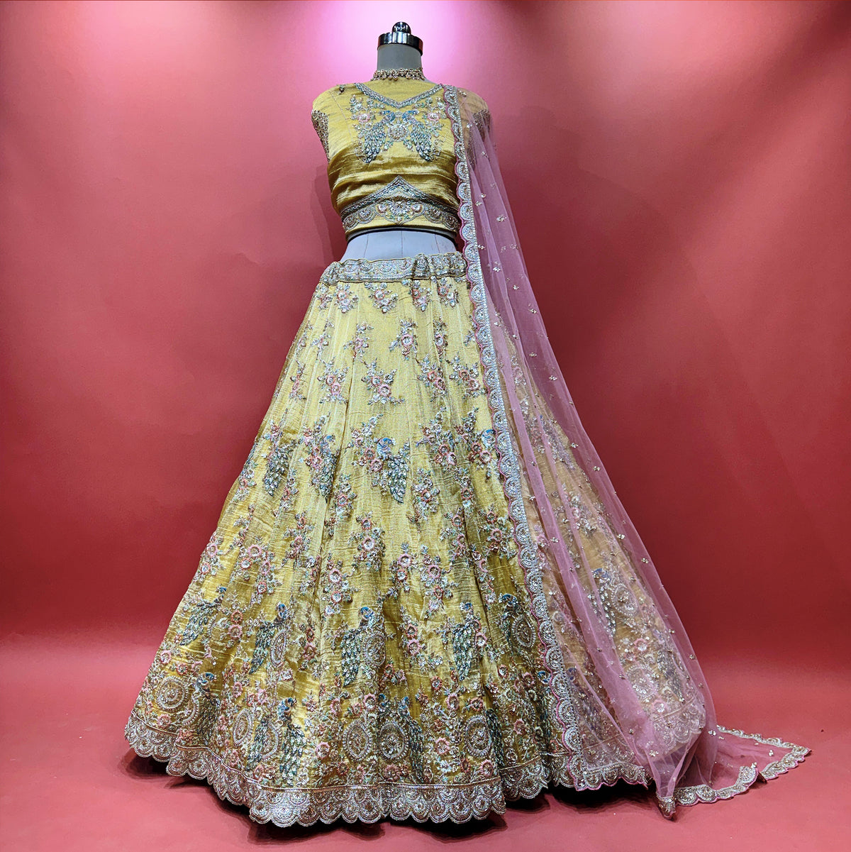 The Parampara Edit: Blue Heritage Lehenga Ensemble IV – Blue – view 8
