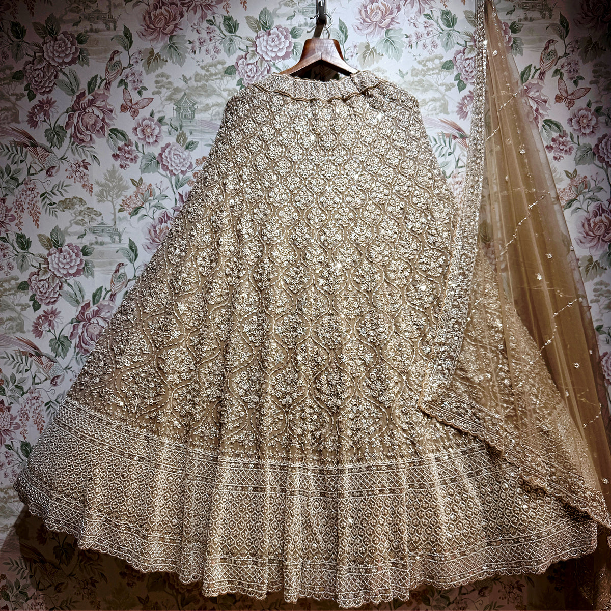 The Kalyani Darbar: Lavender Heritage Lehenga Ensemble IV – Lavender – view 3