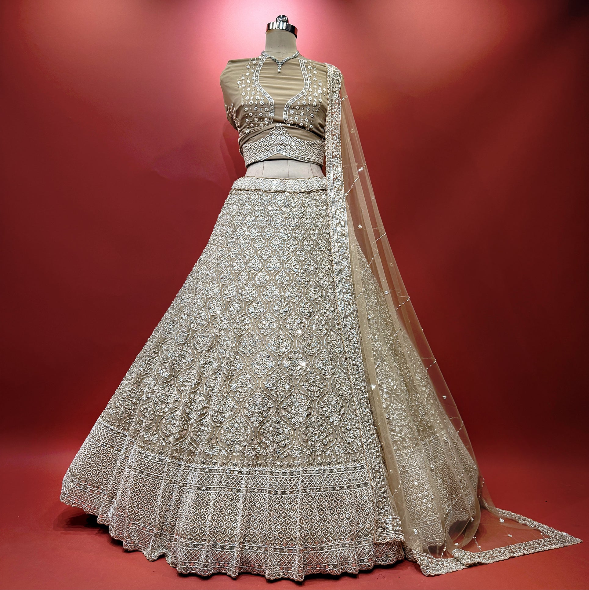The Kalyani Darbar: Lavender Heritage Lehenga Ensemble IV – Lavender – view 4