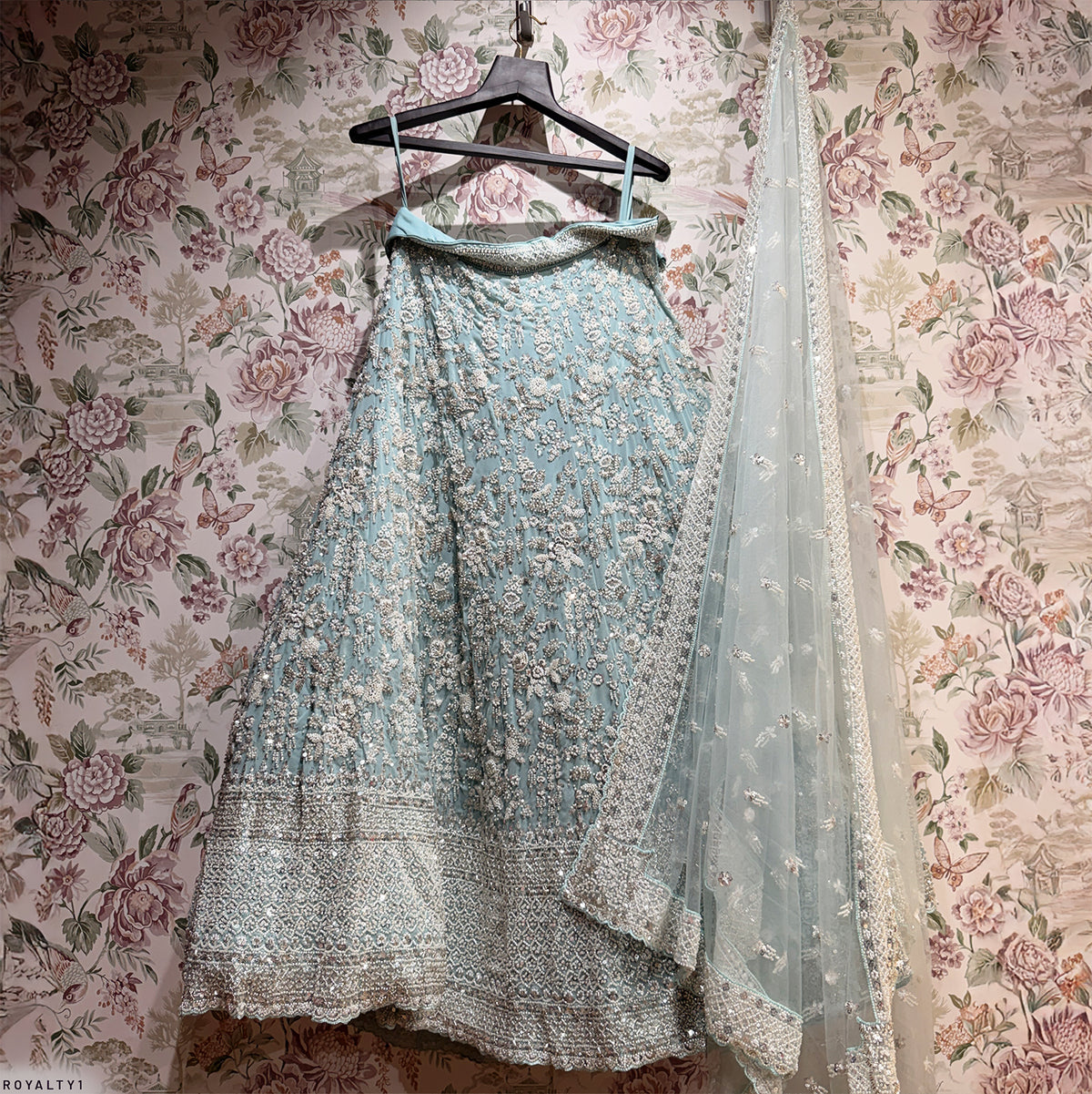 The Saubhagya Collection: Blue Heritage Lehenga Ensemble IV – Blue – view 2