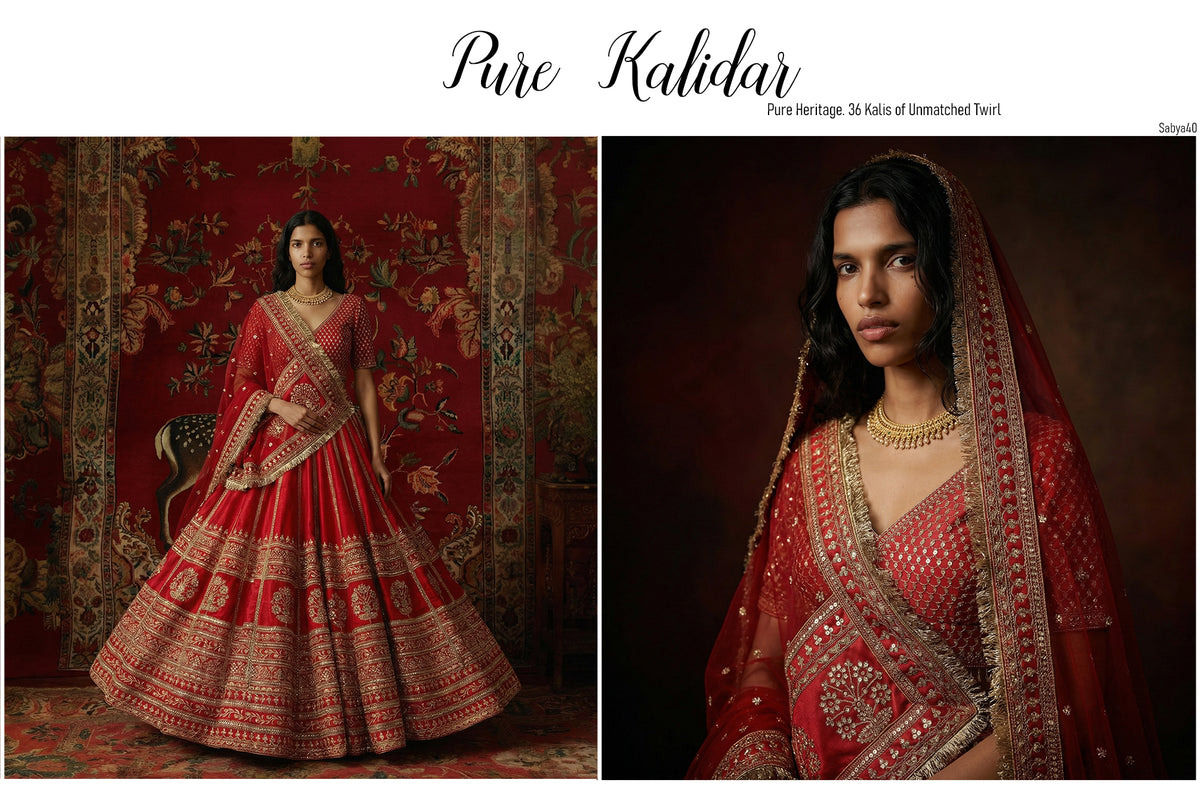 The Kashi Trousseau Collection: Red Heritage Lehenga Ensemble – Red – view 2