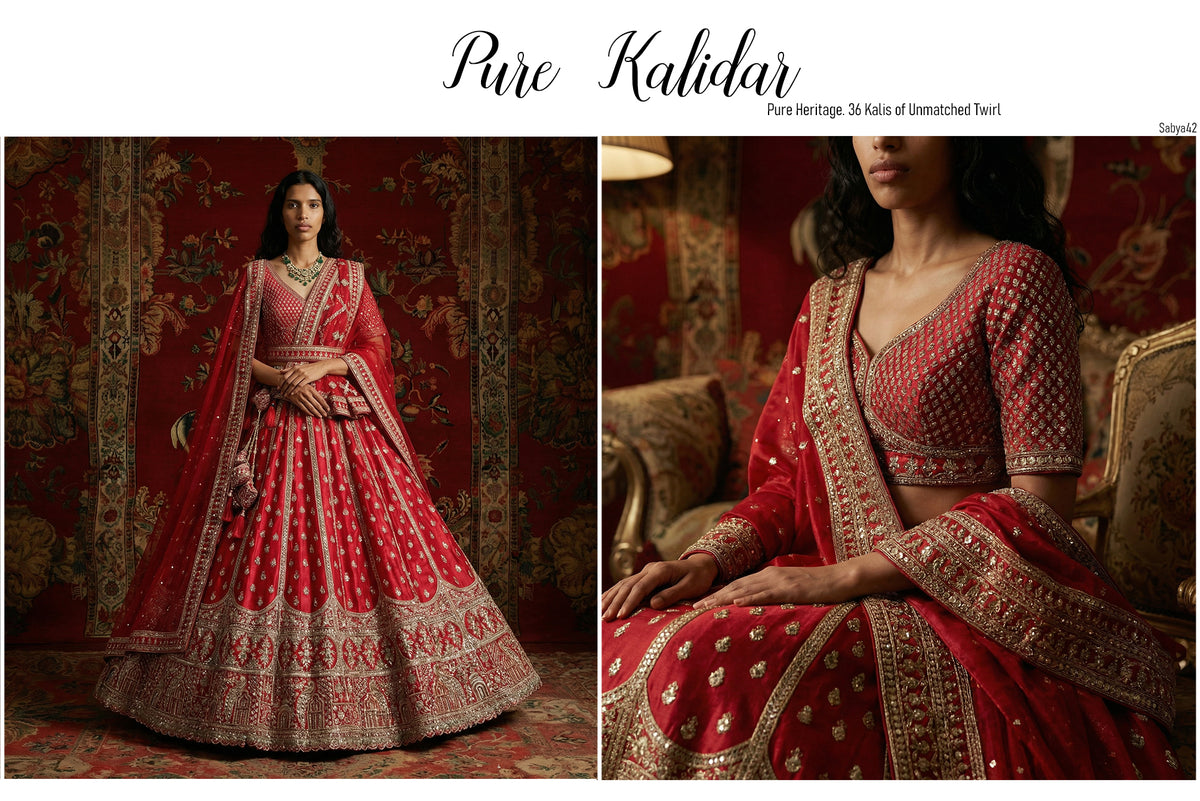 The Aarohi Collection: Red Heritage Lehenga Ensemble – Red – view 2