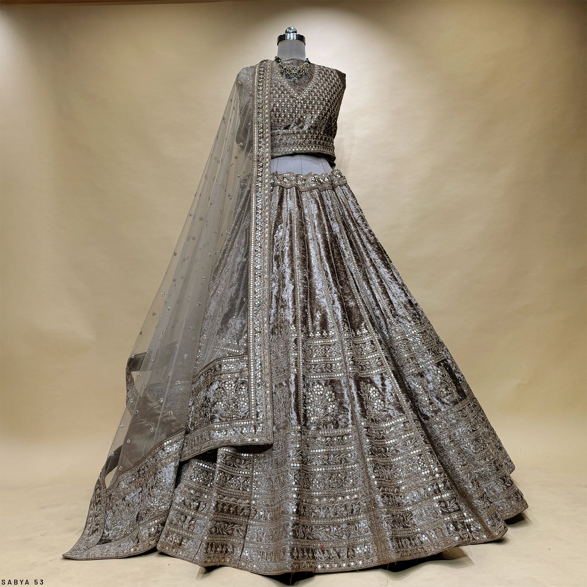 The Mangalam Edit: Ivory Heritage Lehenga Ensemble IV – Ivory – view 1