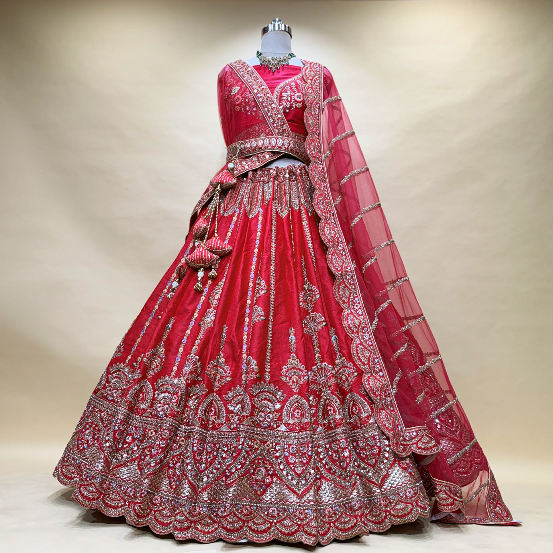 The Mewar Heritage Heirloom: Pink Heritage Lehenga Ensemble IV – Pink – view 2