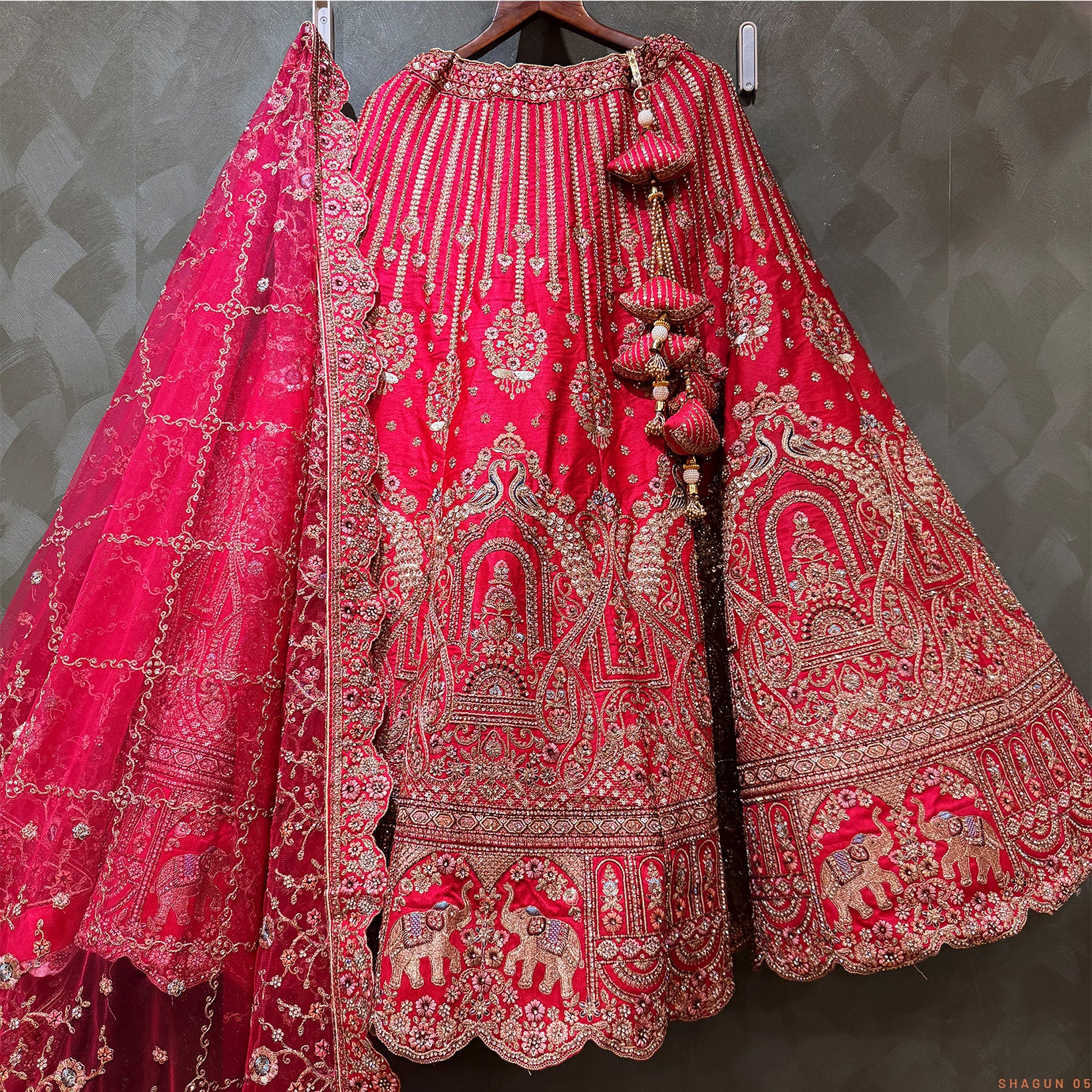 The Vivaha Collection: Pink Heritage Lehenga Ensemble – Pink – view 1