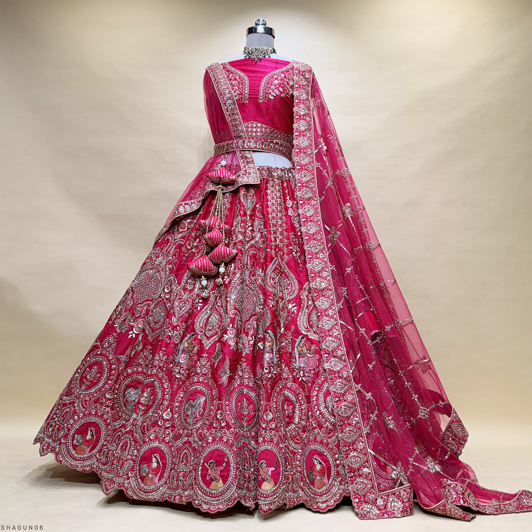 The Shagun Edit: Pink Heritage Lehenga Ensemble – Pink – view 1