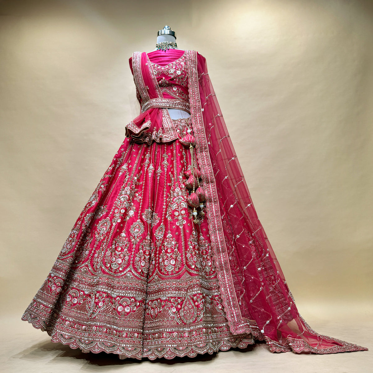 The Mewar Heritage Darbar: Pink Heritage Lehenga Ensemble III – Pink – view 1