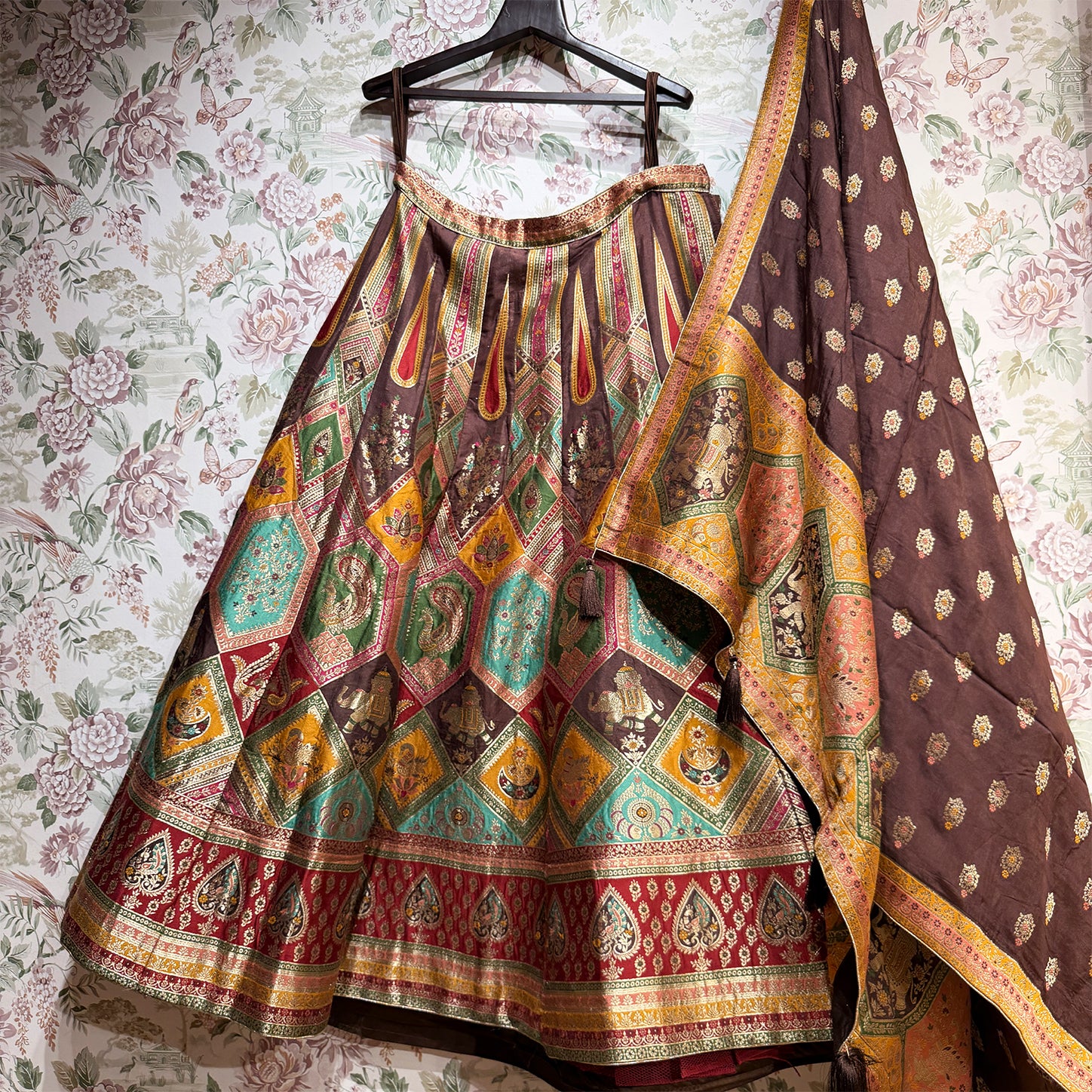The Shagun Darbar: Heritage Lehenga Ensemble – Multi Colour – view 1