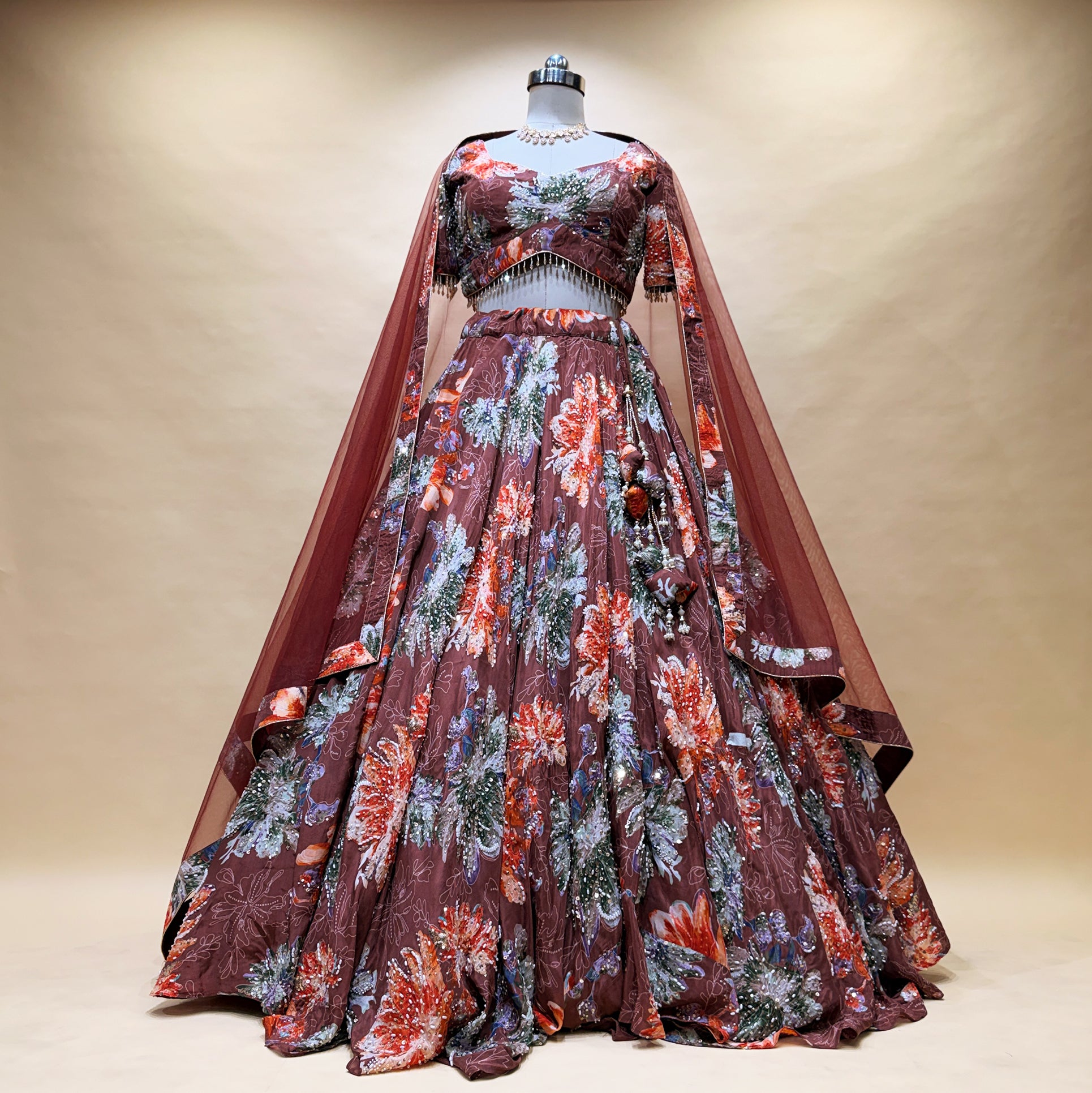 The Utsav Collection: Lavender Heritage Lehenga Ensemble I – Lavender – view 3