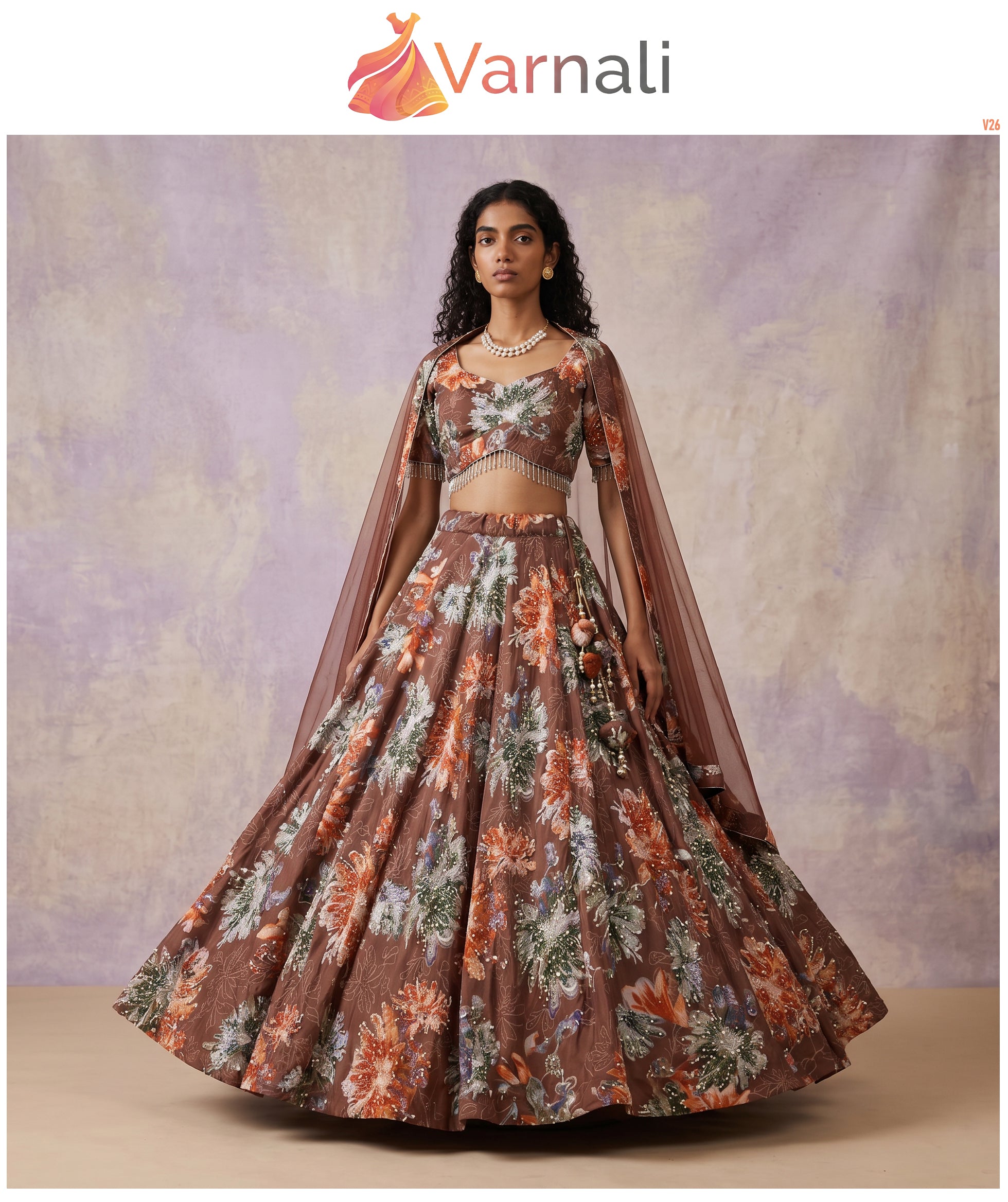 The Utsav Collection: Lavender Heritage Lehenga Ensemble I – Lavender – view 4