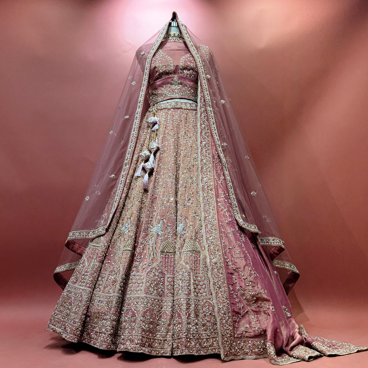 The Parampara Collection: Pink Heritage Lehenga Ensemble I – Pink – view 1