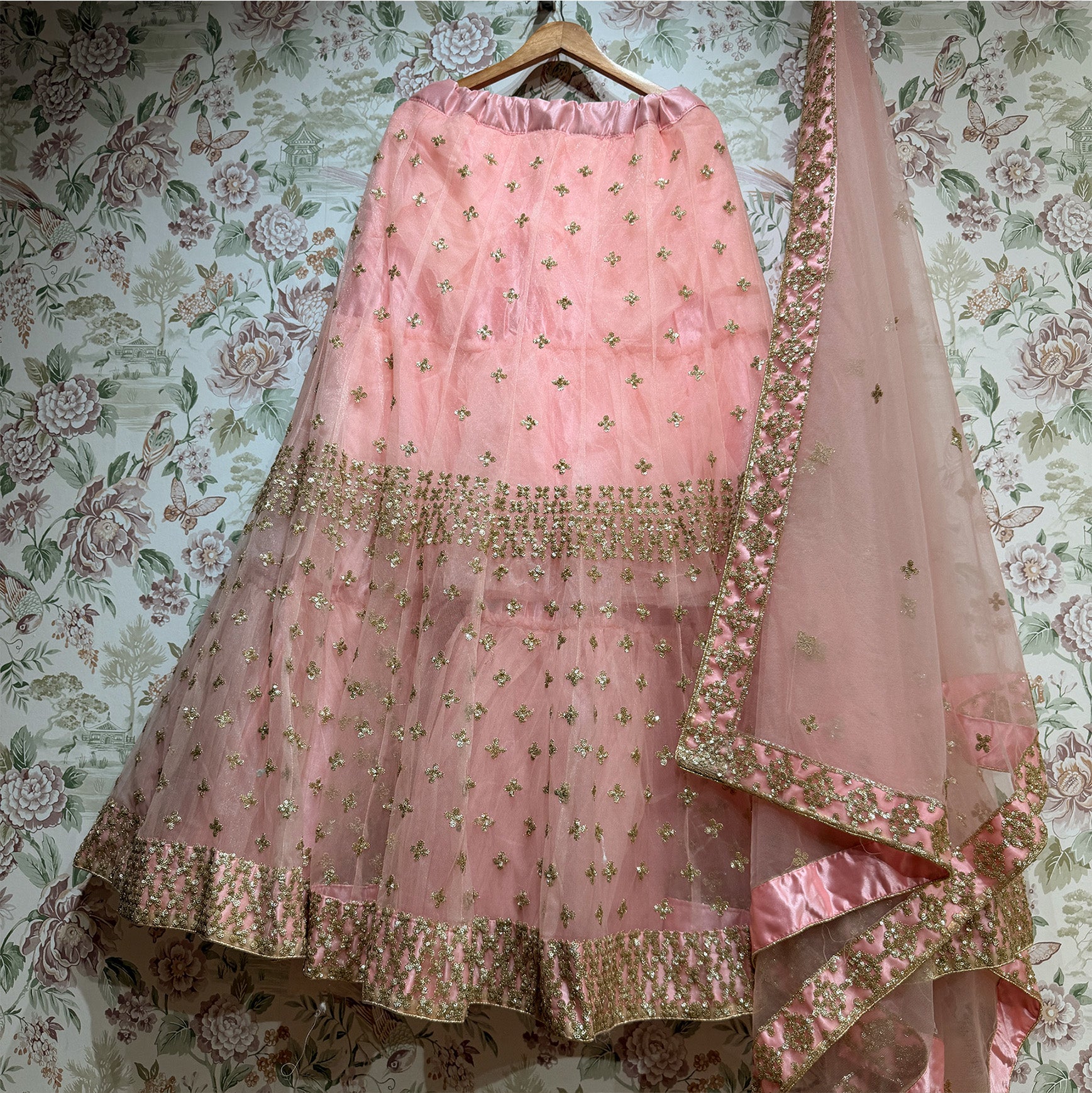 The Jharokha Heirloom: Pink Heritage Lehenga Ensemble III – Baby Pink – view 1