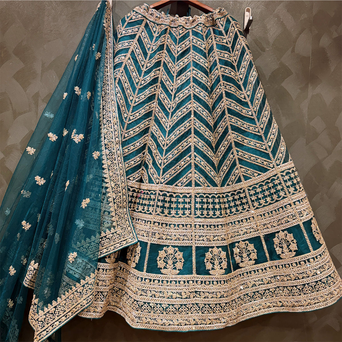 The Vivaha Heirloom: Heritage Lehenga Ensemble III – Blue – view 1