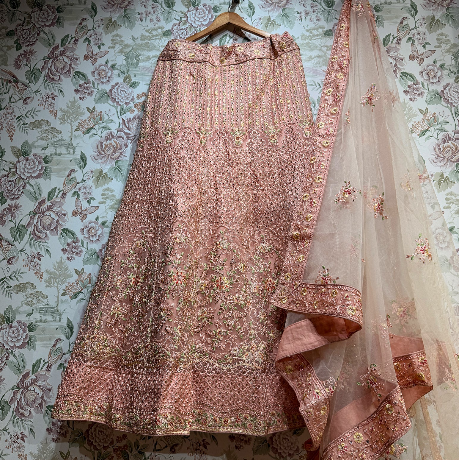 The Utsav Edit: Peach Heritage Lehenga Ensemble II – Peach – view 1