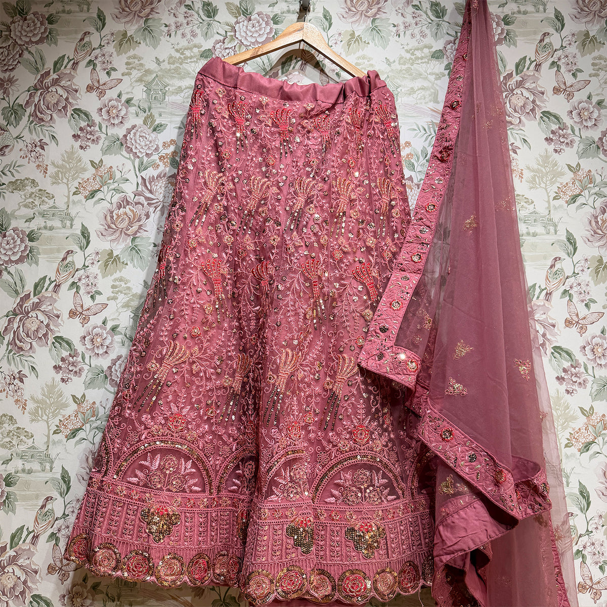The Utsav Edit: Peach Heritage Lehenga Ensemble II – Peach – view 2