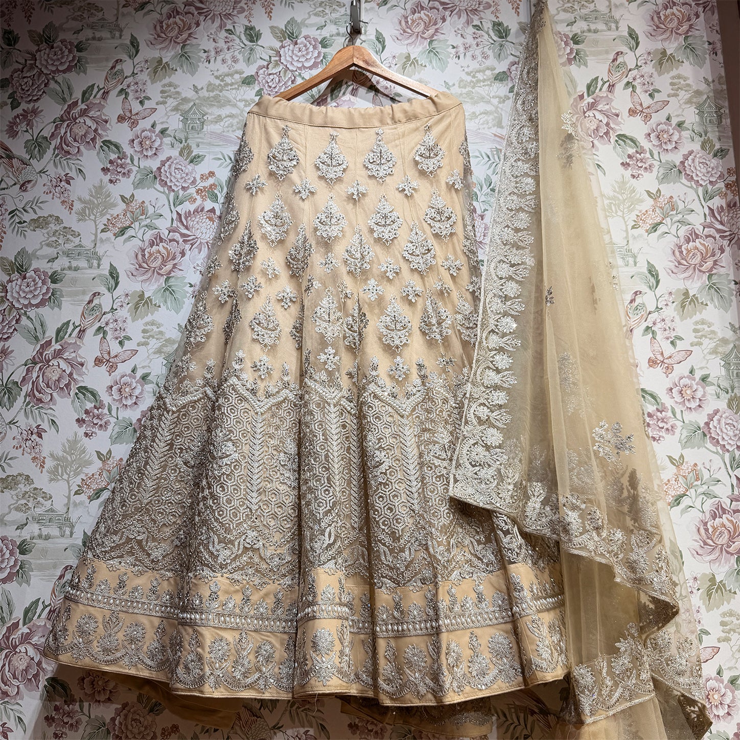 The Shagun Heirloom: Pink Heritage Lehenga Ensemble IV – Baby Pink – view 3