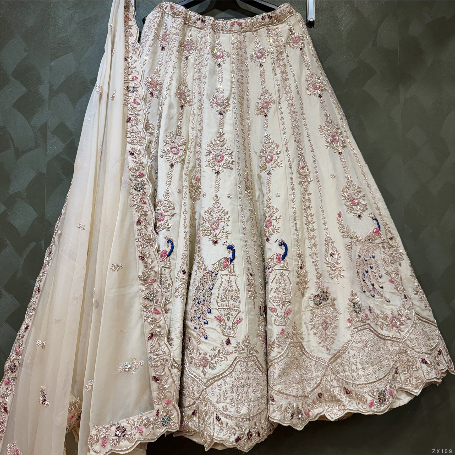 The Vivaha Darbar: Ivory Heritage Lehenga Ensemble III – Ivory – view 1
