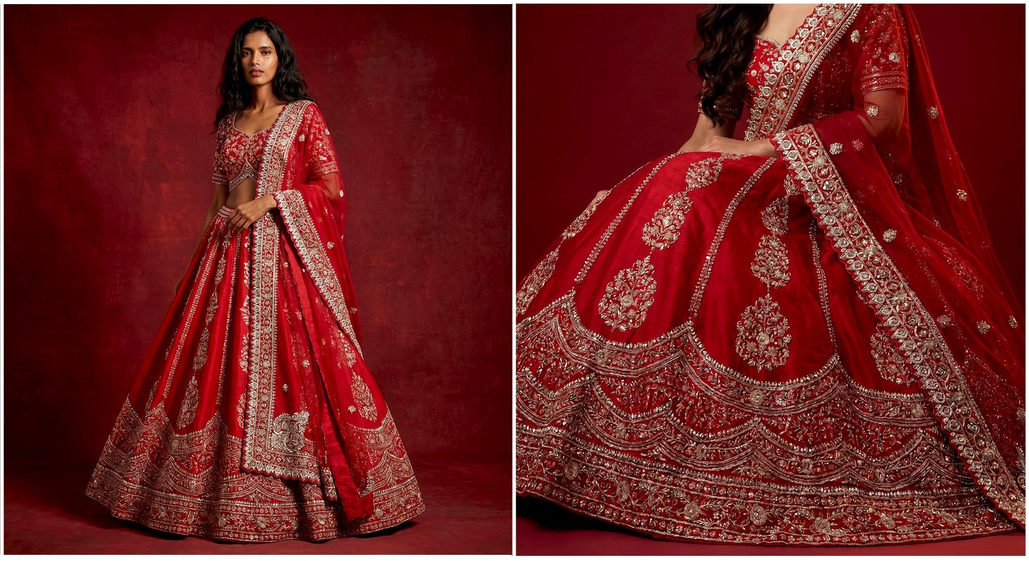 The Mewar Heritage Collection: Red Heritage Lehenga Ensemble III – Red – view 1