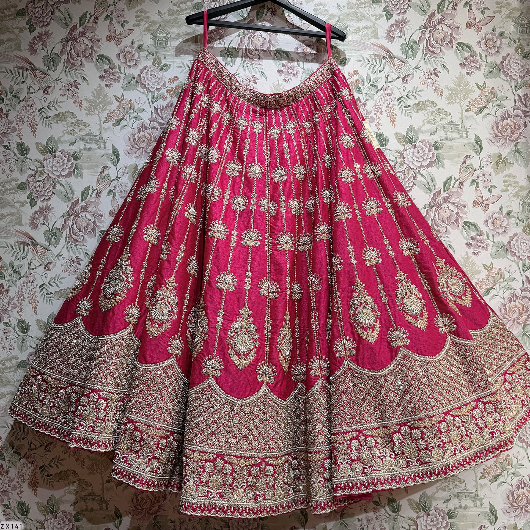 The Amber Fort Collection: Pink Heritage Lehenga Ensemble I – Pink – view 1