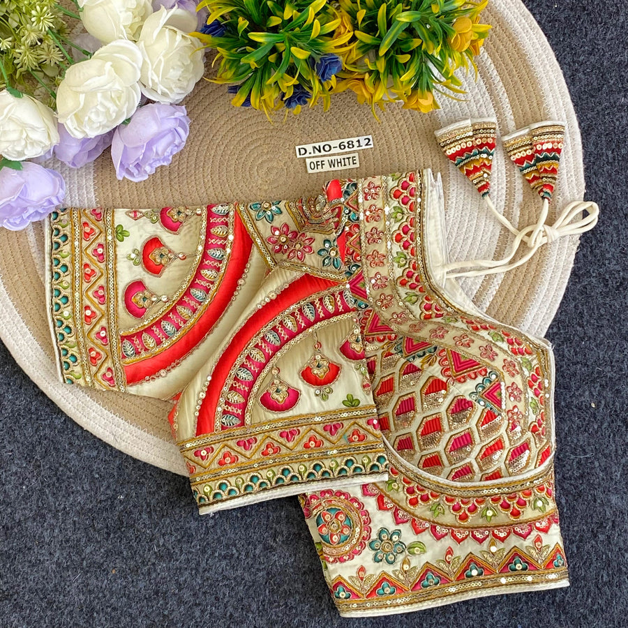 Navratri Sabyasachi Viscose Crepe Blouse - Des- 6812