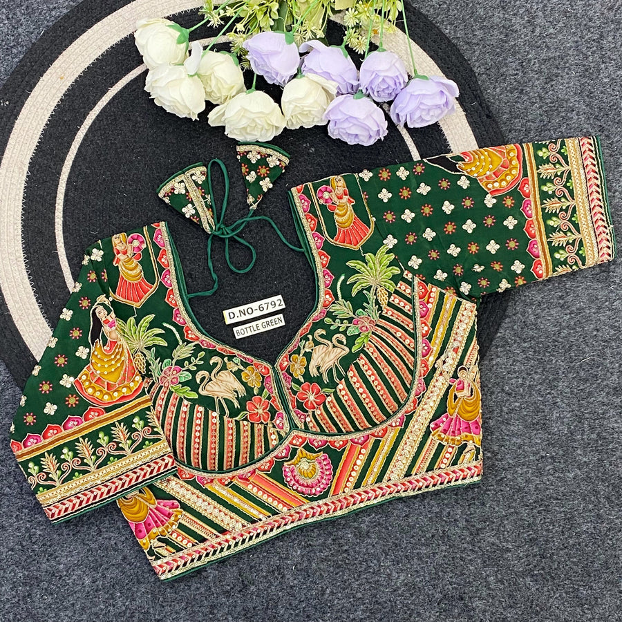 Navratri Crepe Viscose Blouse - Des- 6792