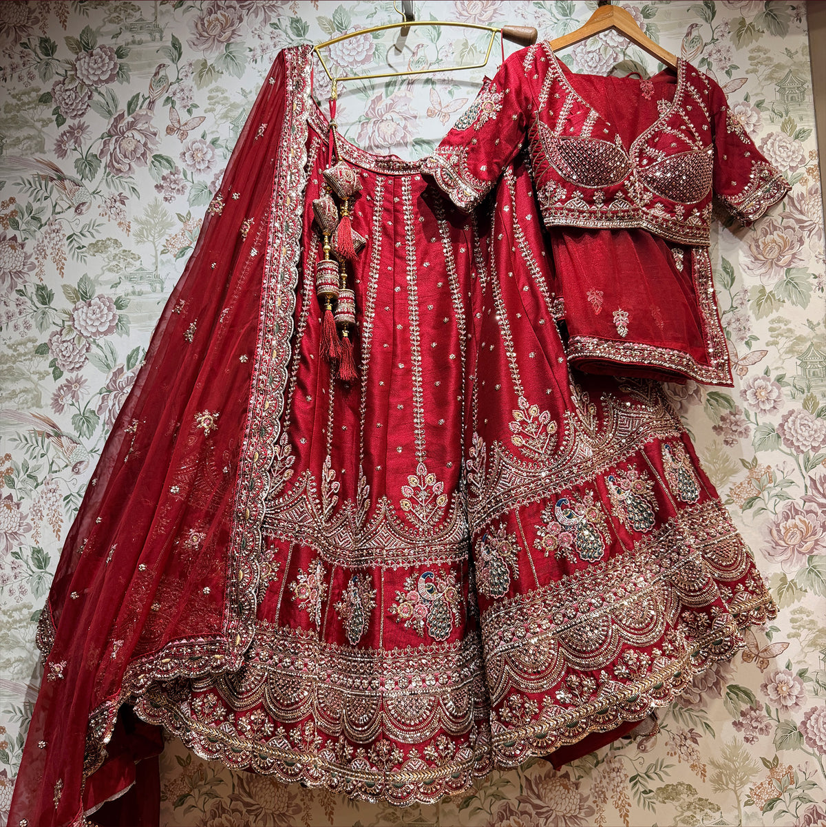 The Shringar Palace Edit: Maroon Lehenga Ensemble - Maroon - view 1