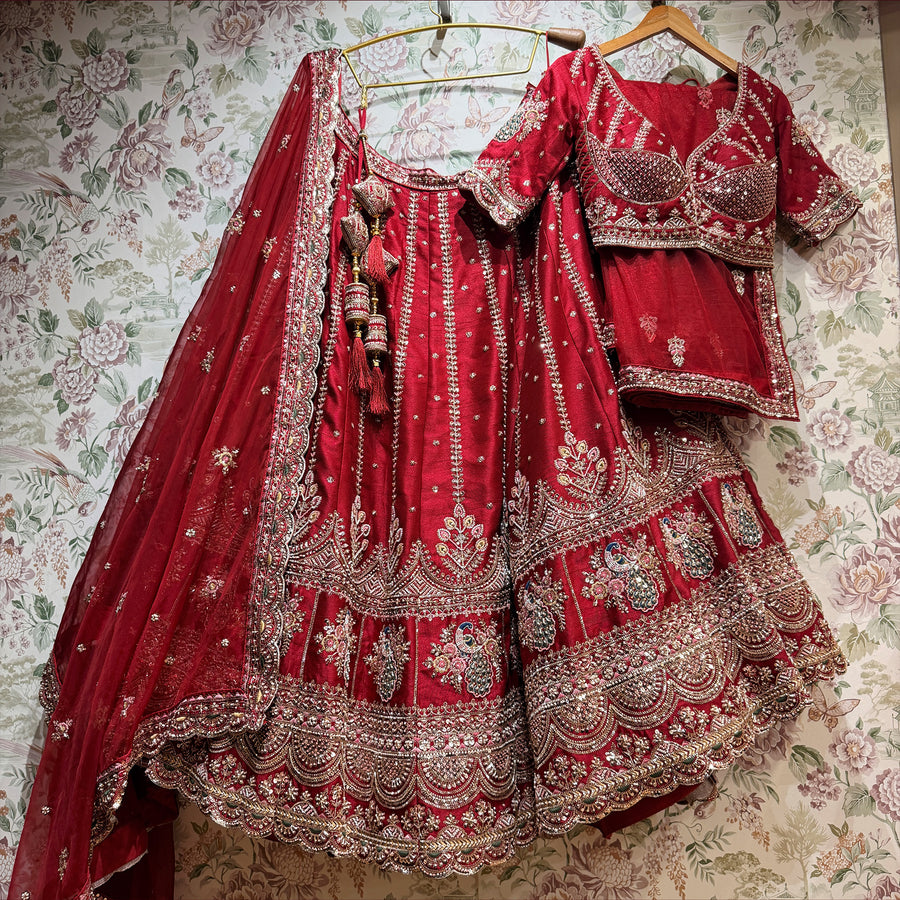 The Shringar Palace Edit: Maroon Lehenga Ensemble