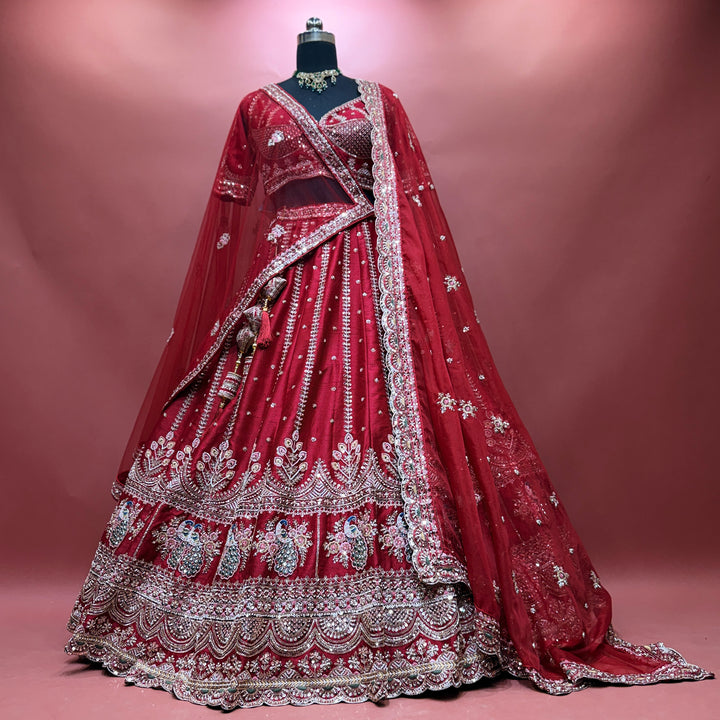 The Shringar Palace Edit: Maroon Lehenga Ensemble