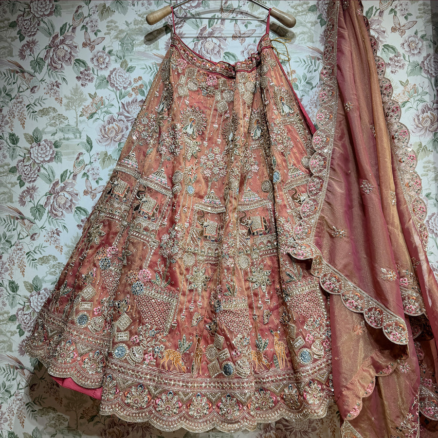 The Gulmohar Collection: Peach Lehenga Ensemble II