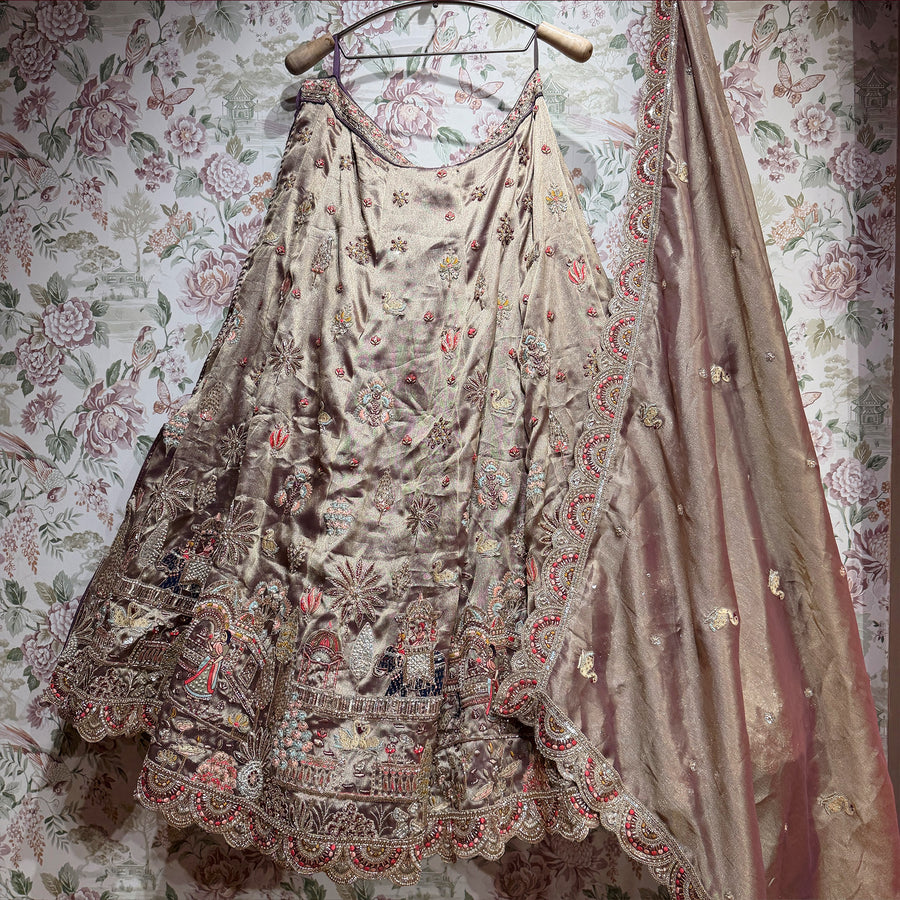 The Rang Mahal Edit: Rose Beige Lehenga Ensemble