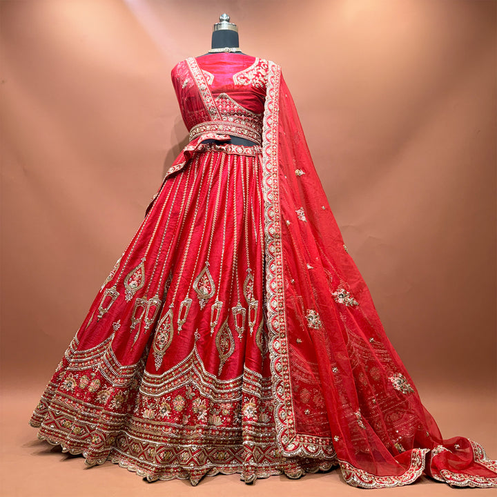 The Mewar Heritage Heirloom: Pink Heritage Lehenga Ensemble