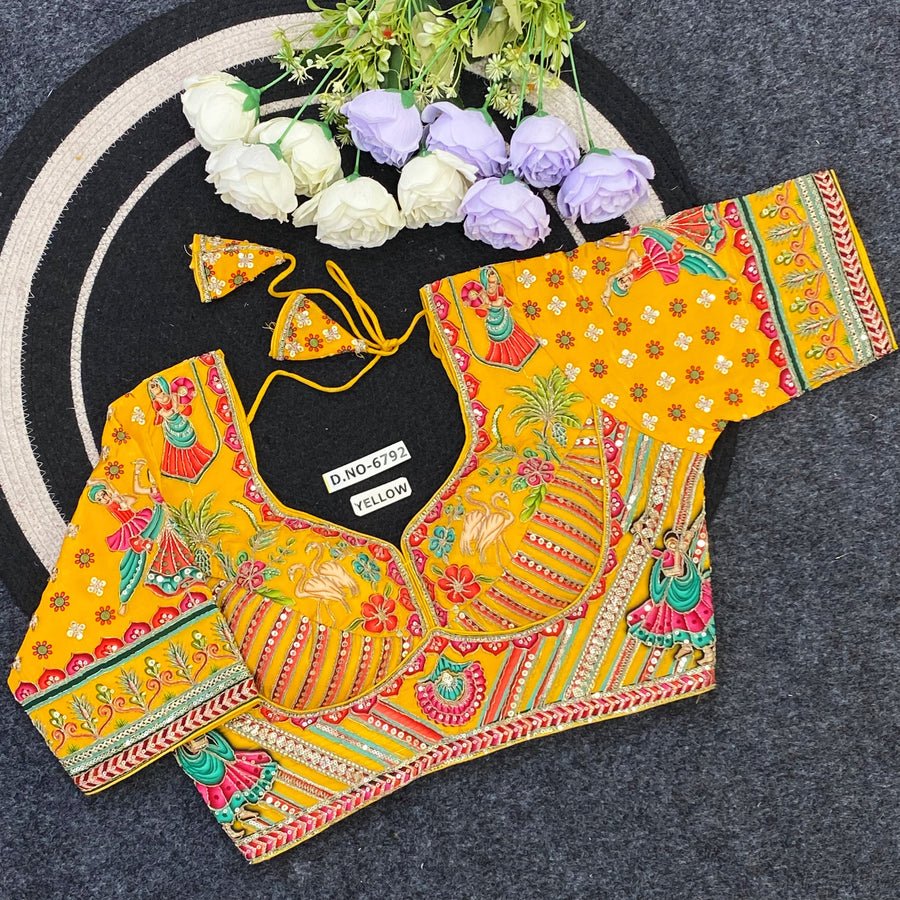 Navratri Crepe Viscose Blouse - Des- 6792