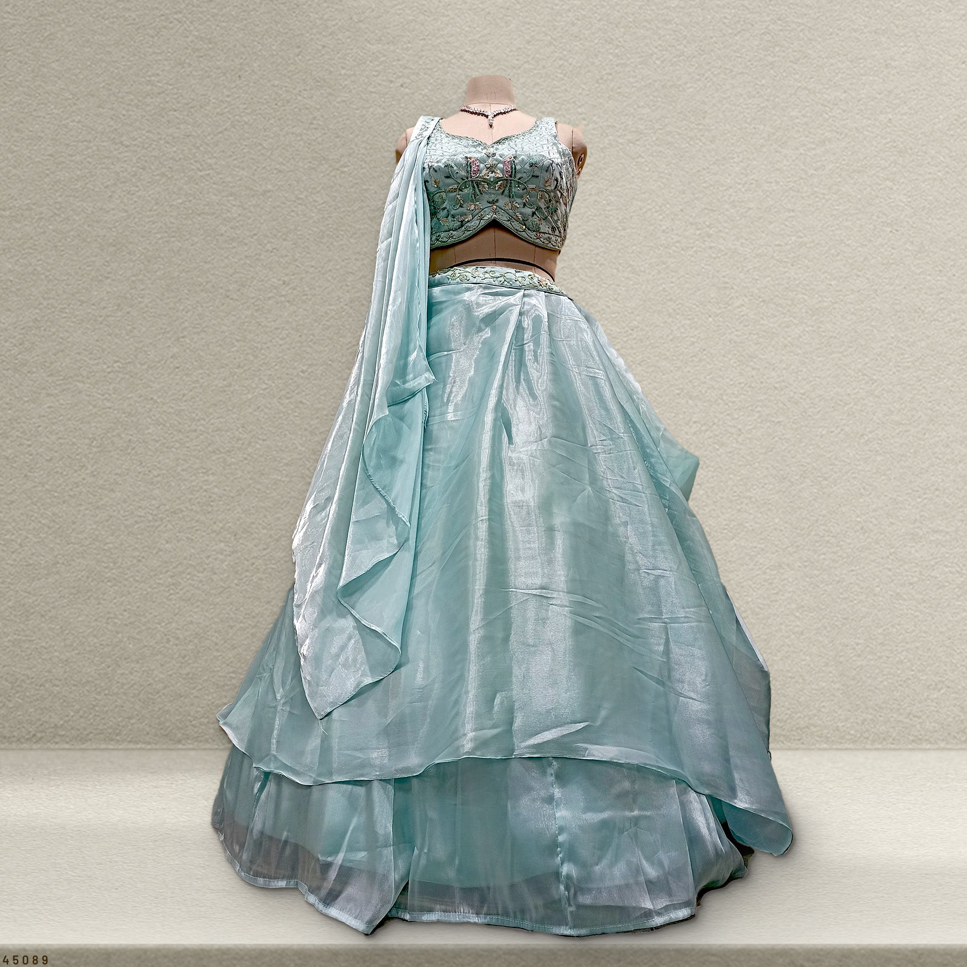 The Utsav Collection: Blue Heritage Lehenga Ensemble II – Blue – view 1