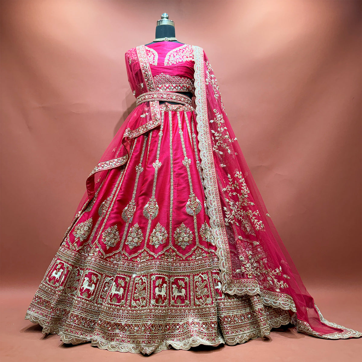 The Madhurima Edit: Pink Lehenga Ensemble - Pink - view 1