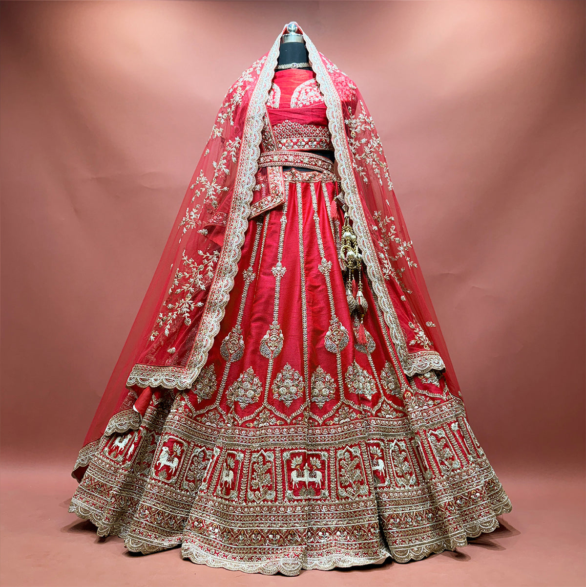 The Madhurima Edit: Pink Lehenga Ensemble - Red - view 2