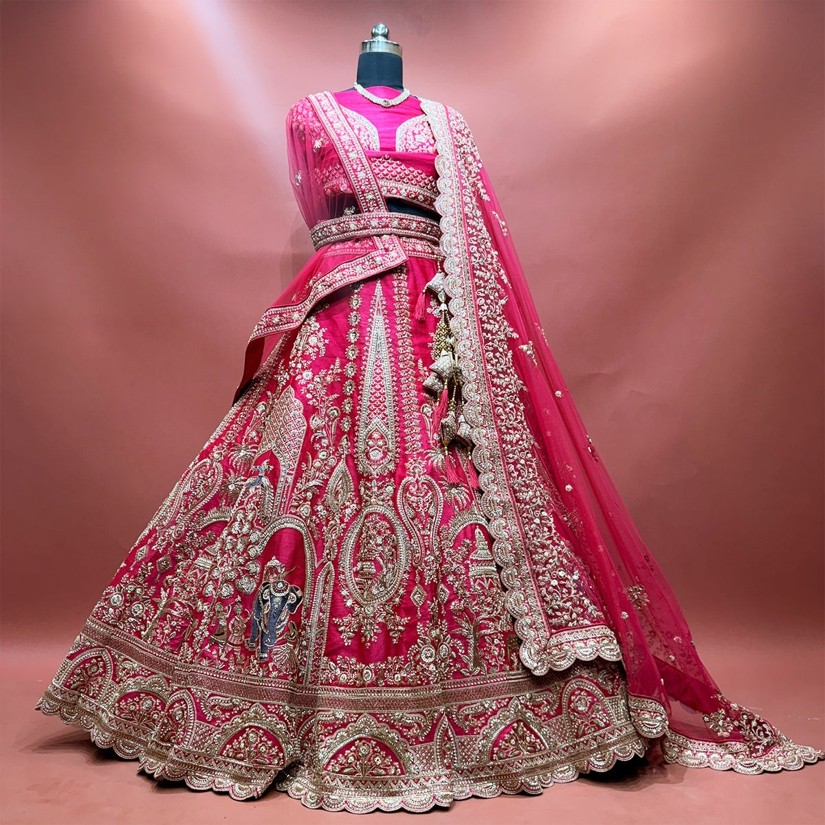 The Chandrika Collection: Pink Lehenga Ensemble - Pink - view 1