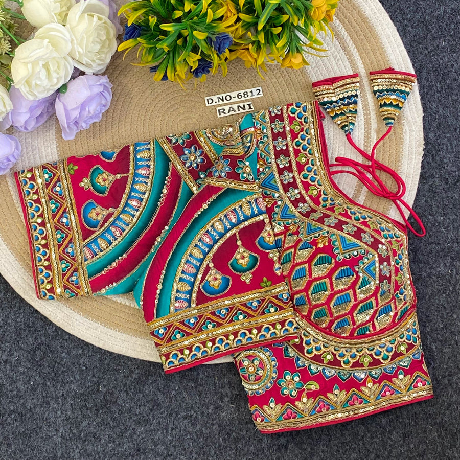 Navratri Sabyasachi Viscose Crepe Blouse - Des- 6812