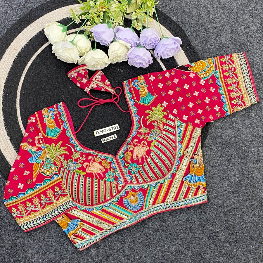 Navratri Crepe Viscose Blouse - Des- 6792
