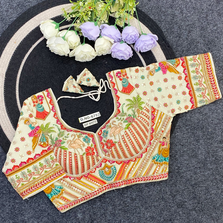 Navratri Crepe Viscose Blouse - Des- 6792