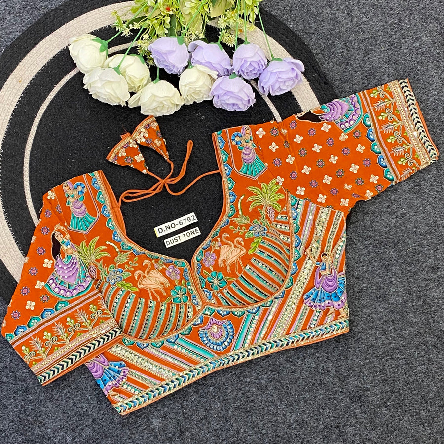 Navratri Crepe Viscose Blouse - Des- 6792