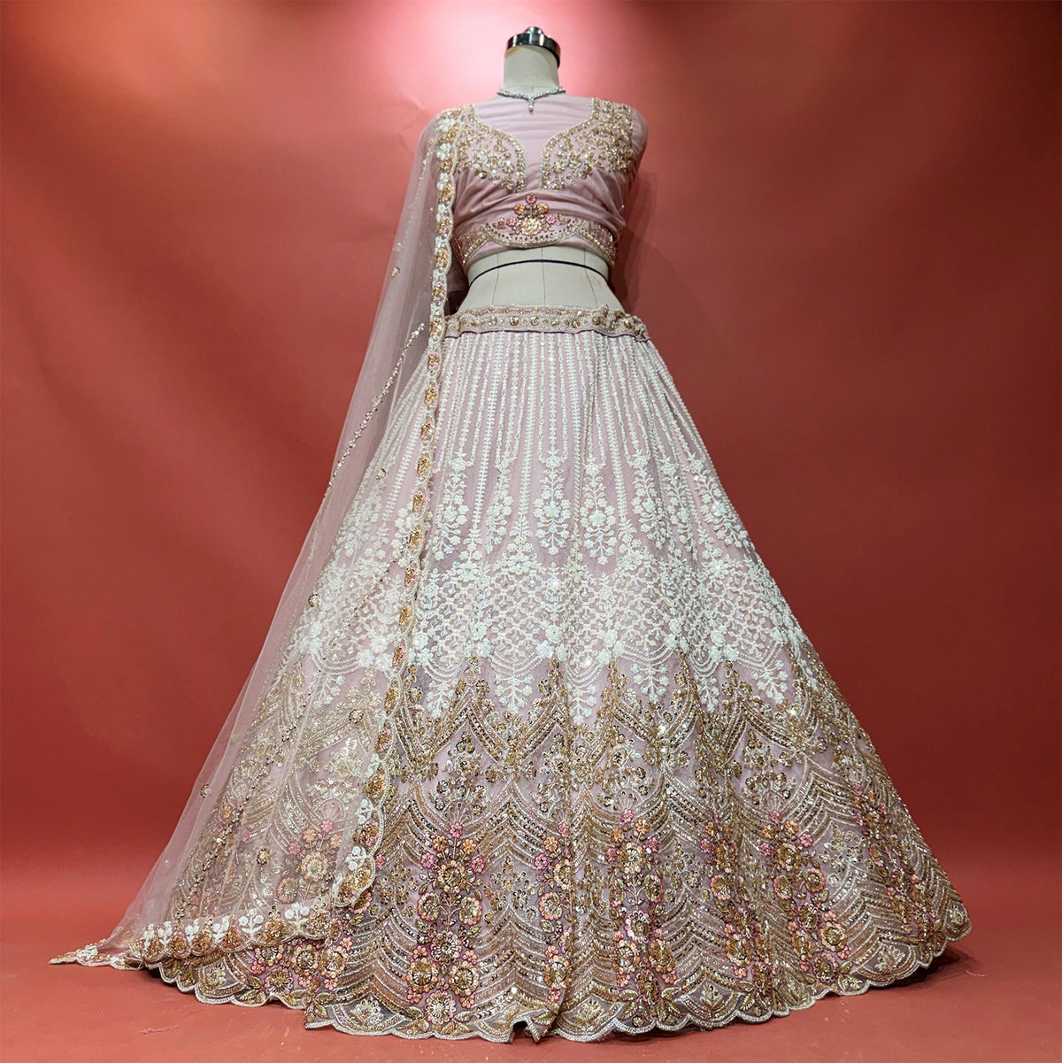 The Madhurima Edit: Baby Pink Lehenga Ensemble - Baby Pink - view 1